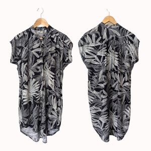 🖤🤍 chai 100% Rayon Tropical Button Front Dress, M